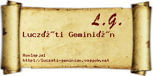 Luczáti Geminián névjegykártya